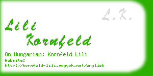 lili kornfeld business card